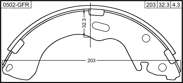 0502-GFR - SHOE KIT, REAR BRAKE