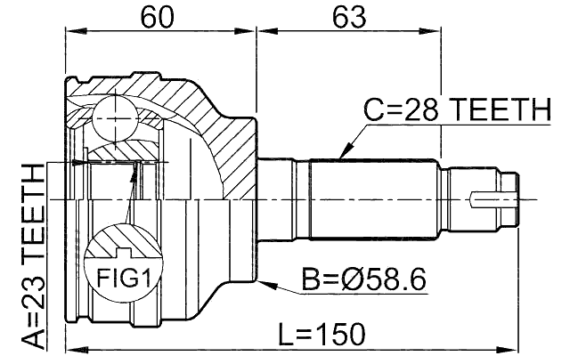 0510-049 - OUTER CV JOINT 23X59X28