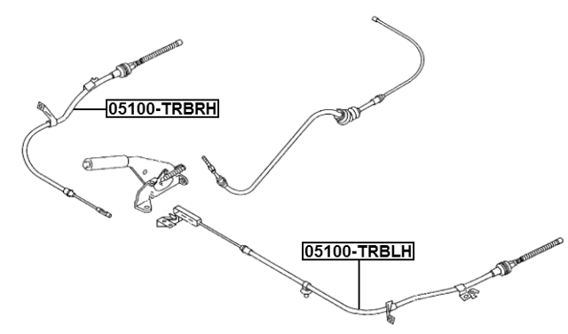 05100-TRBLH - PARKING BRAKE CABLE, LEFT