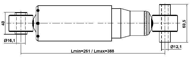 05110-008R - REAR SHOCK ABSORBER GAS.TWIN TUBE