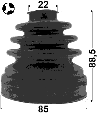 0515-BK23LHT - BOOT INNER CV JOINT KIT 85X88.5X22