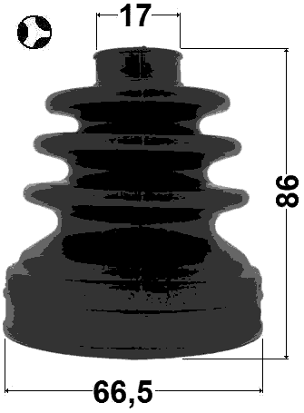 0515-DY3WT - BOOT INNER CV JOINT KIT 66.5X86X17