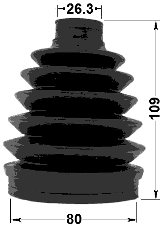 0517P-GHAT - BOOT OUTER CV JOINT KIT PVC 80X109X26.3