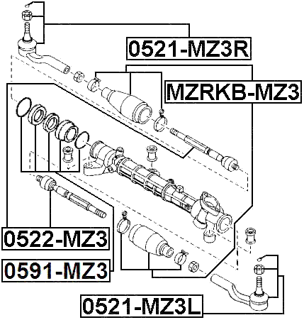 0522-MZ3 - STEERING TIE ROD