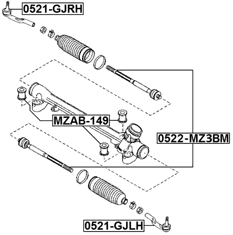 0522-MZ3BM - STEERING TIE ROD