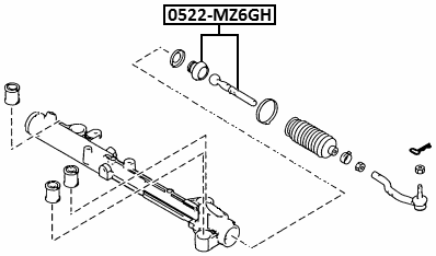 0522-MZ6GH - STEERING TIE ROD