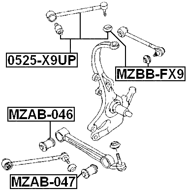 0525-X9UP - REAR TRANSVERSE LINK WITH BALL JOINT