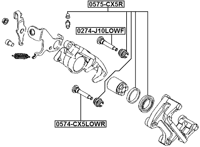 0574-CX5LOWR - REAR CALIPER SLIDE PIN