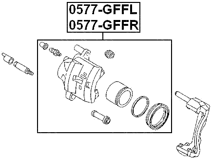 0577-GFFL - FRONT LEFT BRAKE CALIPER ASSEMBLY