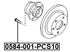 0584-001-PCS10 - WHEEL STUD PCS 10