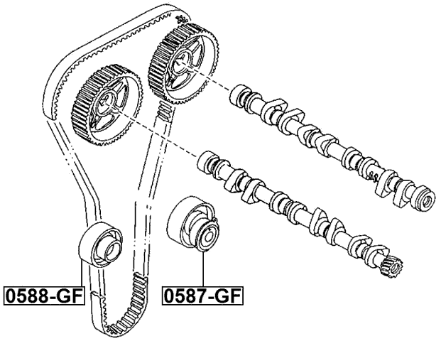 0587-GF - TIMING BELT TENSIONER PULLEY