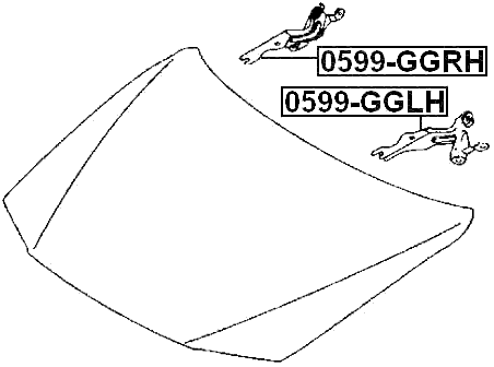 0599-GGRH - HINGE ASSEMBLY HOOD RIGHT