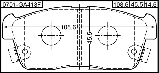 0701-GA413F - PAD KIT, DISC BRAKE, FRONT - KIT (WITH ANTI SQUEAL SHIM)