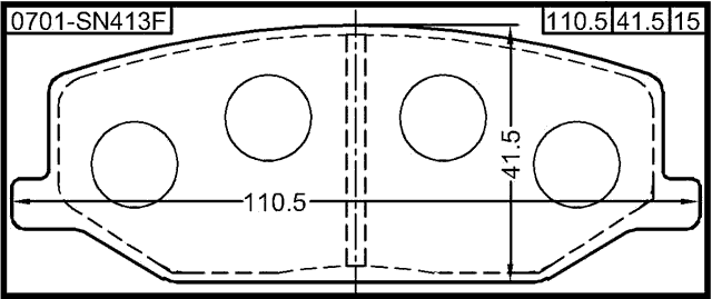 0701-SN413F - PAD KIT, DISC BRAKE, FRONT - KIT (WITH ANTI SQUEAL SHIM)