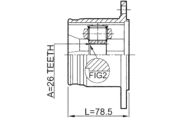 0711-JBR - REAR INNER CV JOINT 26X116