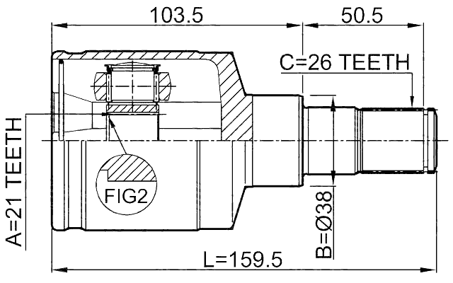 0711-LNLH - INNER CV JOINT LEFT 21X38X26
