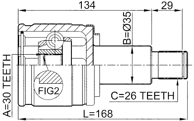 0711-XL7RH - INNER CV JOINT RIGHT 30X35X26