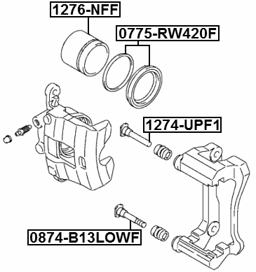 0775-RW420F - FRONT BRAKE CALIPER REPAIR KIT (SET FOR ONE SIDE)