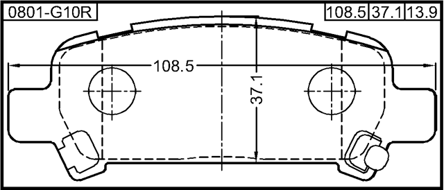 0801-G10R - PAD KIT, DISC BRAKE, REAR - KIT