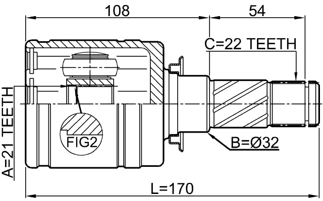 0811-G11 - INNER CV JOINT 21X32X22