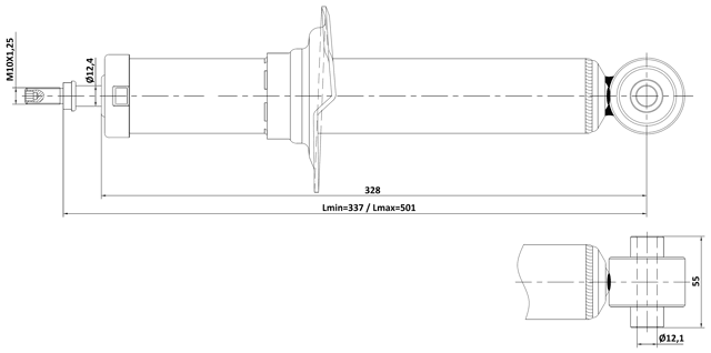 08110-003R - REAR SHOCK ABSORBER GAS.TWIN TUBE