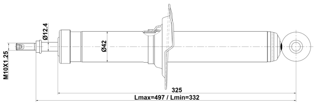 08110-005R - REAR SHOCK ABSORBER GAS.TWIN TUBE