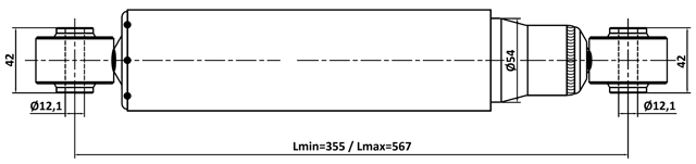 10110-001R - REAR SHOCK ABSORBER GAS.TWIN TUBE