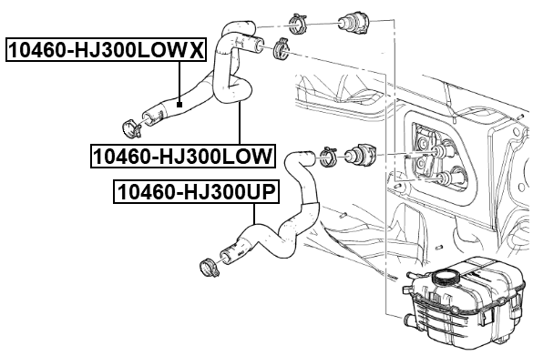 10460-HJ300LOWX - RADIATOR HOSE