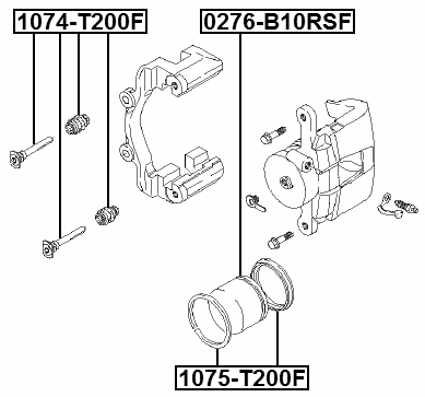 1075-T200F - FRONT BRAKE CALIPER REPAIR KIT (SET FOR TWO SIDES)