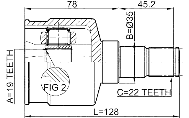 1111-SPA - INNER CV JOINT 19X35X22