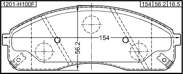 1201-H100F - PAD KIT, DISC BRAKE, FRONT (WITH ANTI SQUEAL SHIM)