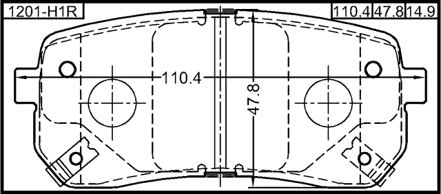 1201-H1R - PAD KIT, DISC BRAKE, REAR - KIT (WITH ANTI SQUEAL SHIM, WITH BRACKETS)