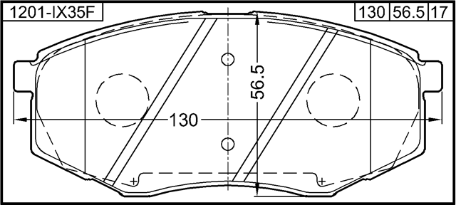 1201-IX35F - PAD KIT, DISC BRAKE, FRONT - KIT (WITH ANTI SQUEAL SHIM)