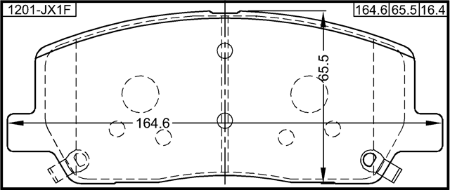 1201-JX1F - PAD KIT, DISC BRAKE, FRONT - KIT (INCLUDING FITTING KIT)