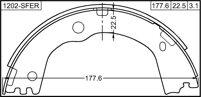 1202-SFER - SHOE KIT, REAR BRAKE
