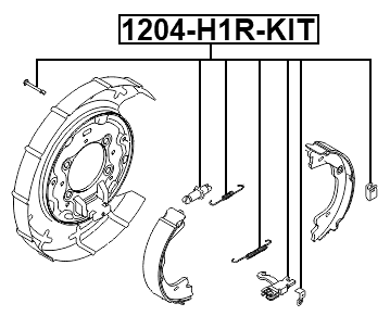 1204-H1R-KIT - BRAKE SHOE FITTING KIT (SET FOR TWO SIDES)