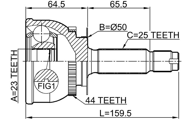 1210-MATA44 - OUTER CV JOINT 23X50X25