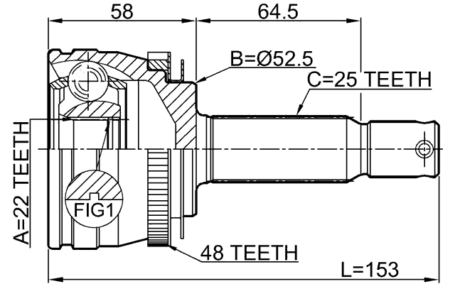 1210-MCA48 - OUTER CV JOINT 22X52.4X25