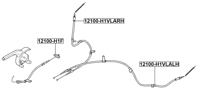12100-H1VLARH - PARKING BRAKE CABLE, RIGHT