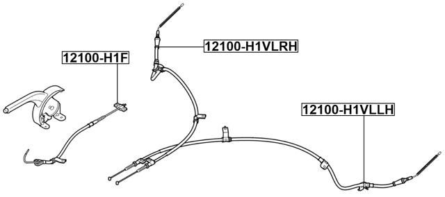 12100-H1VLLH - PARKING BRAKE CABLE, LEFT