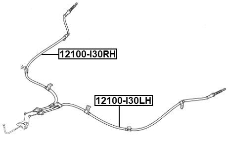 12100-I30RH - PARKING BRAKE CABLE, RIGHT