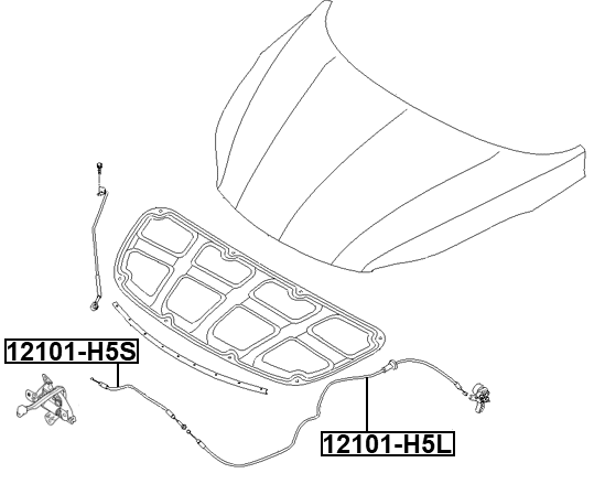 12101-H5L - CABLE ASSEMBLY HOOD LOCK CONTROL