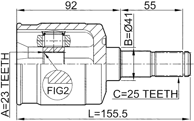 1211-EFAT - INNER CV JOINT 23X41X25