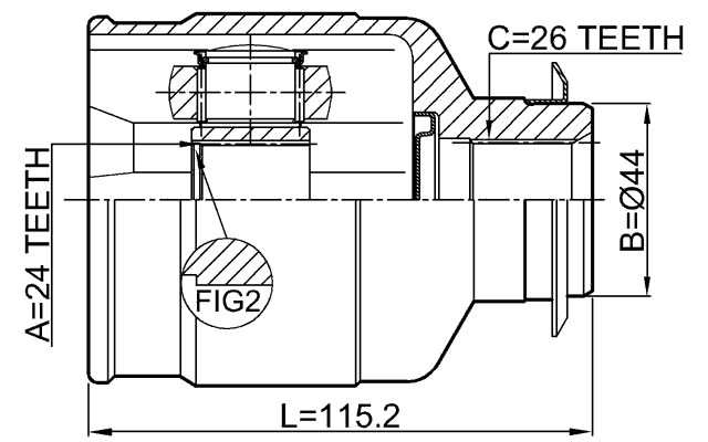 1211-IX354WDRH - INNER CV JOINT RIGHT 24X44X26