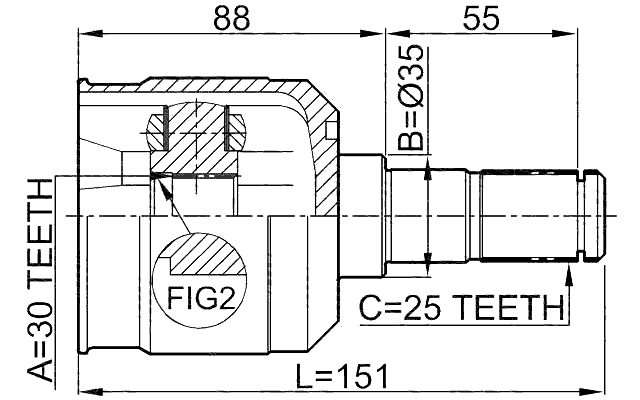 1211-MAT15 - INNER CV JOINT 30X35X25