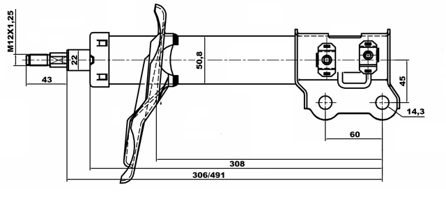 12110-001FR - SHOCK ABSORBER FRONT RIGHT