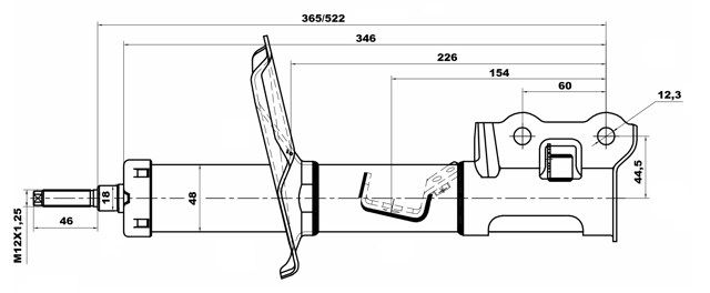 12110-002FR - SHOCK ABSORBER FRONT RIGHT