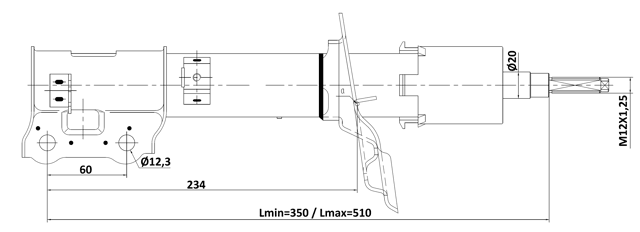 12110-005FR - SHOCK ABSORBER FRONT RIGHT GAS.TWIN TUBE