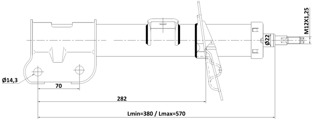12110-012FR - SHOCK ABSORBER FRONT RIGHT GAS.TWIN TUBE