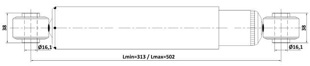 12110-016R - REAR SHOCK ABSORBER GAS.TWIN TUBE